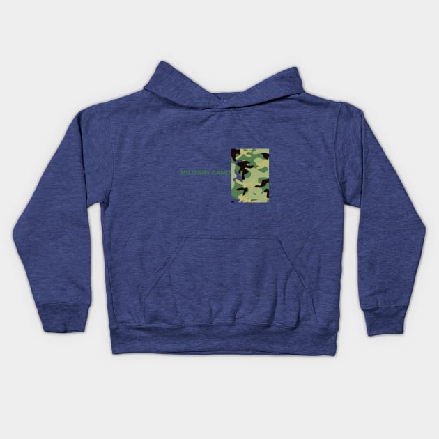 Military Camo Kids Hoodie by brightakStudio